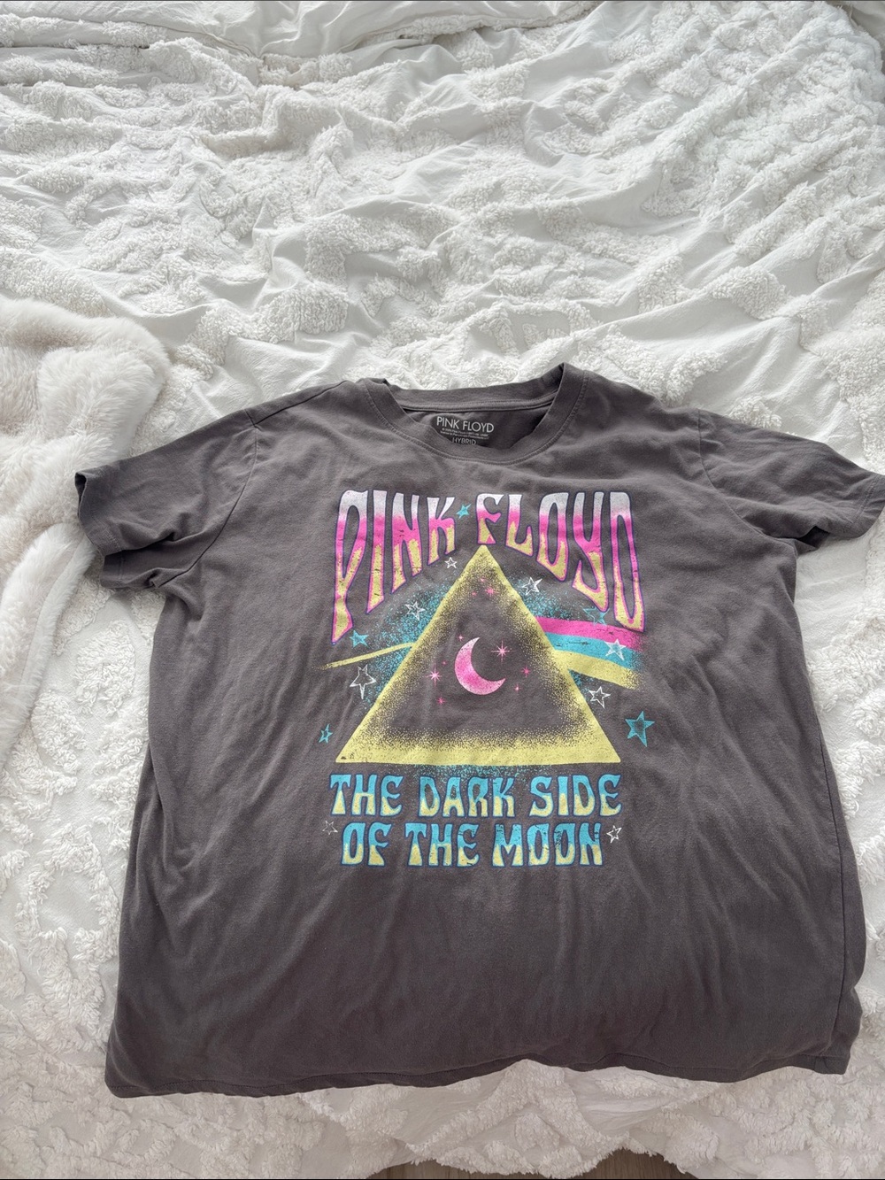 Pink Floyd Kids Graphic Tee in Charcoal with Pink, Yellow & Blue Prism